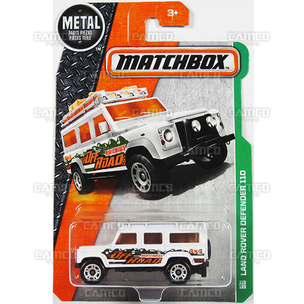 Land Rover Defender 110 #110 white - from 2016 Matchbox Basic Case Assortment 30782 by Mattel.