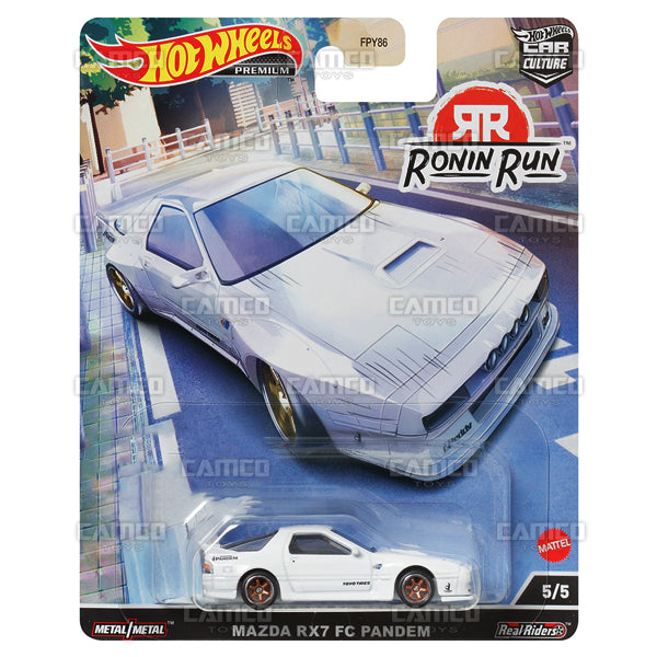 Mazda RX7 FC Pandem #5 white - 2022 Hot Wheels 1:64 Premium Car Culture Ronin Run Q Case Assortment FPY86-957Q by Mattel.