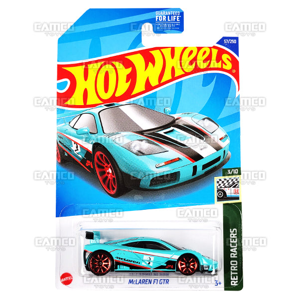 McLaren F1 GTR #57 teal Retro Racers - 2022 Hot Wheels Basic Mainline Assortment L2593 by Mattel