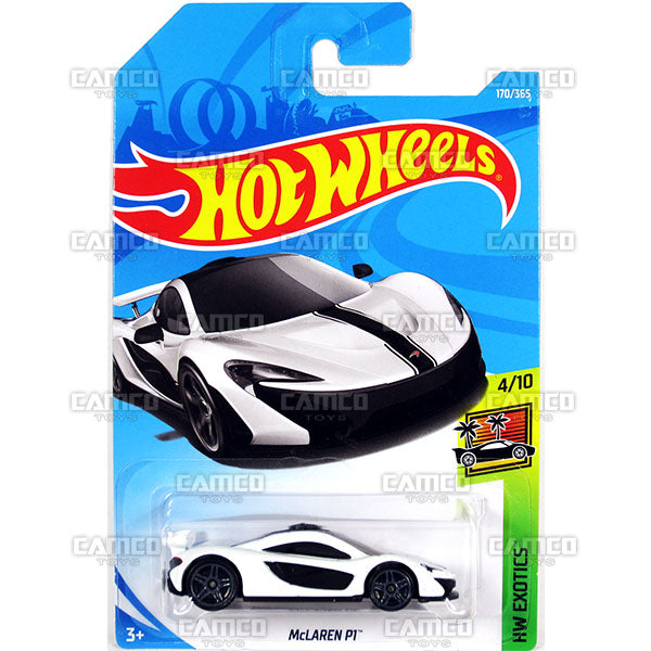McLaren P1 #170 white - 2018 Hot Wheels Basic Mainline H Case Assortment C4982 by Mattel.