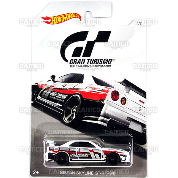 Nissan Skyline GT-R R34 - 2018 Hot Wheels GRAN TURISMO Case Assortment FKF26-999A by Mattel.