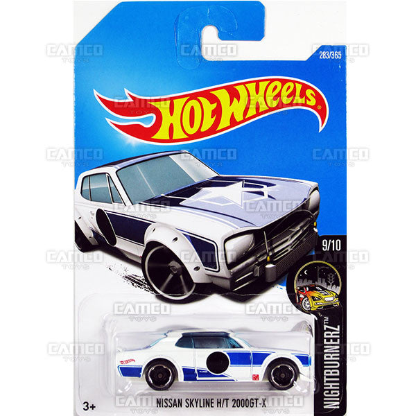 Nissan Skyline HT 2000GT-X #283 white/blue (Nightburnerz) - 2017 Hot Wheels Basic Mainline M Case - C4982