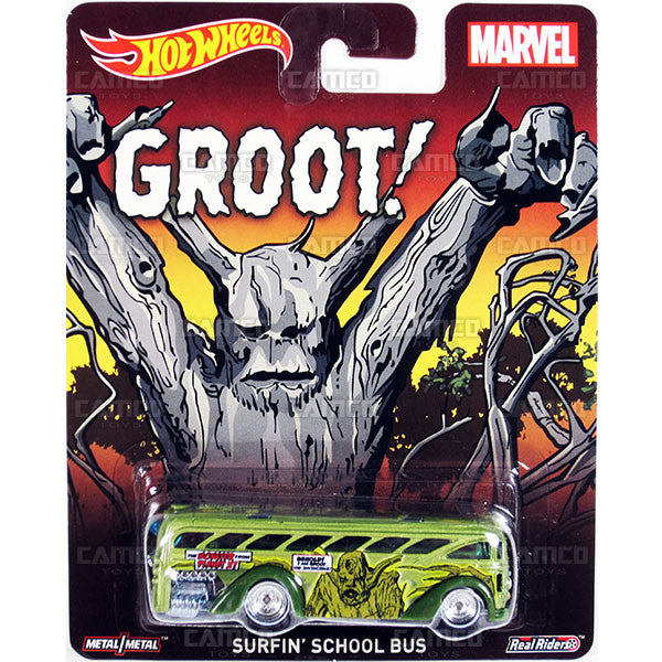 SURFIN SCHOOL BUS (Groot) - 2015 Hot Wheels Pop Culture D Case (MARVEL) Assortment CFP34-956D by Mattel.