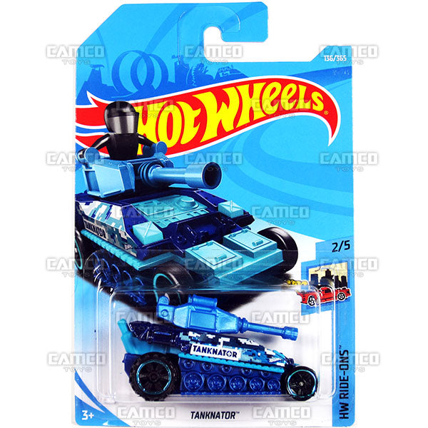 Tanknator #136 blue - 2018 Hot Wheels Basic Mainline F Case Assortment C4982 by Mattel.