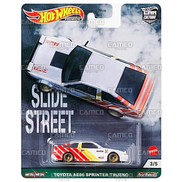 Toyota AE86 Sprinter Trueno - 2021 Hot Wheels Car Culture SLIDE STREET Case E Assortment FPY86-957E by Mattel