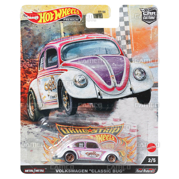 Volkswagen Classic Bug #2 Slug Bug HCK23 - 2022 Hot Wheels Premium Car Culture Drag Strip R Case Assortment FPY86-957R by Mattel