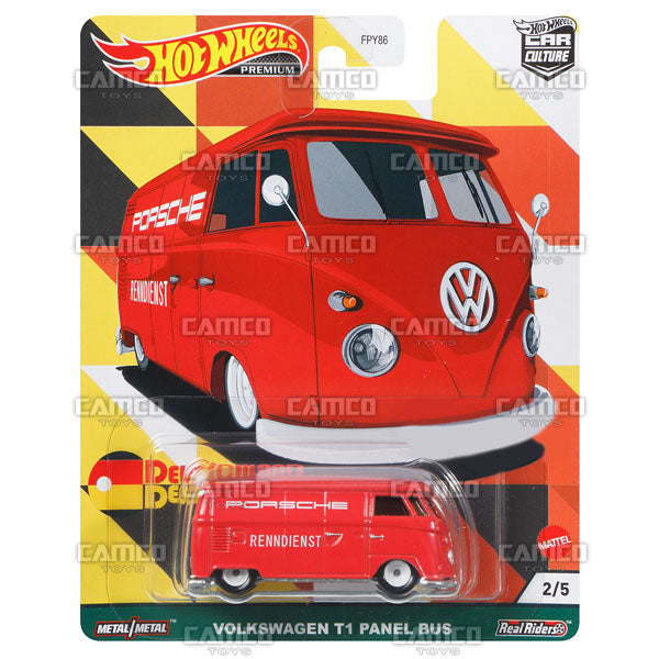 Volkswagen T1 Panel Bus (GRJ71) red - 2021 Hot Wheels Car Culture Deutschland Design 1:64 die-cast Case C Assortment FPY86-957C by Mattel