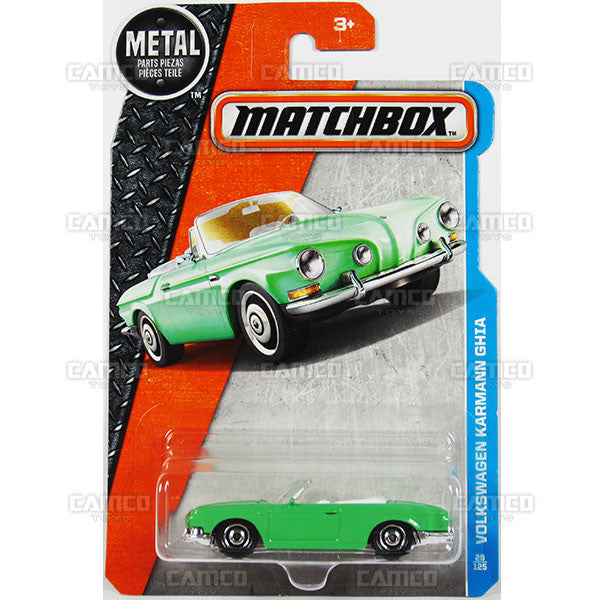 Volkswagen Karmann Ghia #29 green - from 2016 Matchbox Basic Case Assortment 30782 by Mattel.